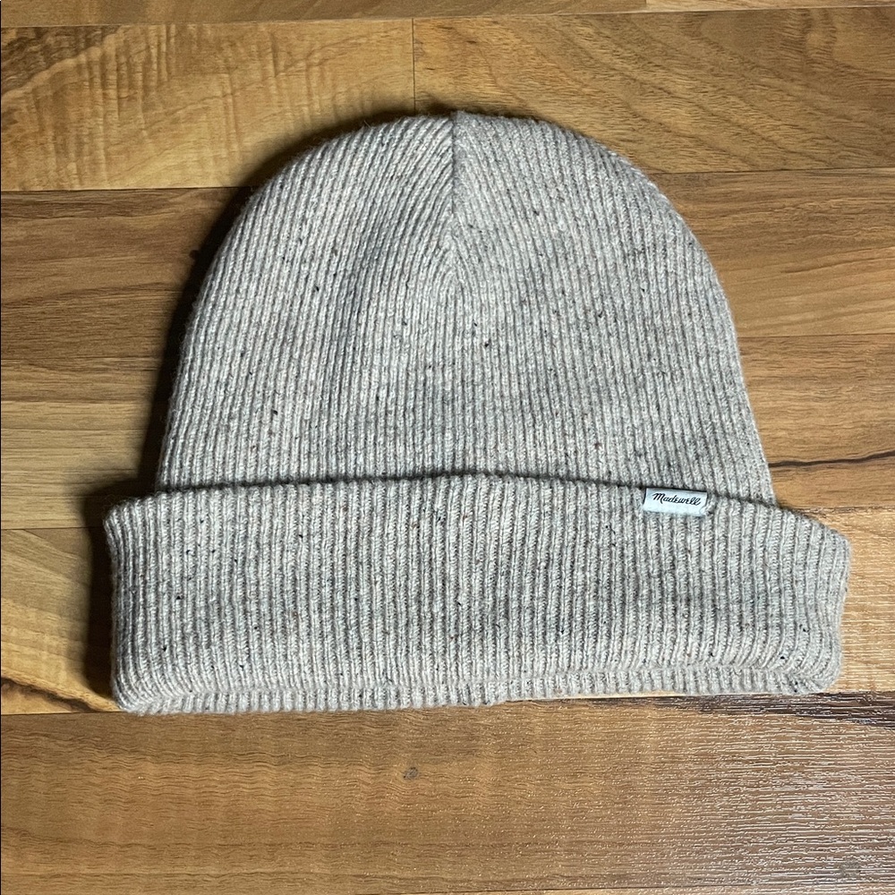 Madewell Light Brown Ribbed Knit Beanie